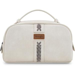 imageMontana West Wrangler Makeup Bag for Women Small Cosmetic Toiletry Bags Western Make Up Pouch Durable Cute Travel Purse Dark PinkSbeige