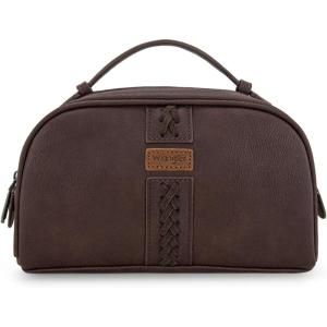 imageMontana West Wrangler Makeup Bag for Women Small Cosmetic Toiletry Bags Western Make Up Pouch Durable Cute Travel Purse Dark PinkScoffee