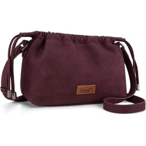 imageWrangler Purse for Women Small Crossbody Bags Cute Cross Body Bag with DrawstringBurgundy