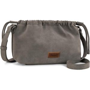 imageWrangler Purse for Women Small Crossbody Bags Cute Cross Body Bag with DrawstringGrey