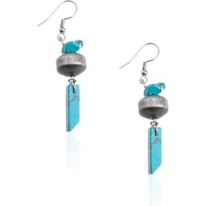 imageWrangler Western Earrings Concho Dangling Retro Lightweight Jewelry for Women CowgirlHTurquoise