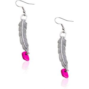 imageWrangler Western Earrings Concho Dangling Retro Lightweight Jewelry for Women CowgirlJHot Pink