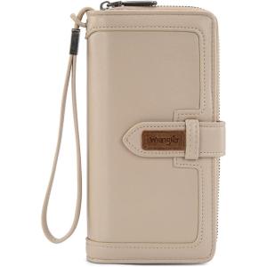 imageX Wrangler Womens Wallets Bifold Wristlet Wallets for Women Large Capacity Credit Card Cash Wallet with ID WindowApricot
