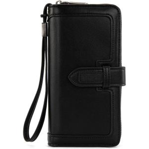imageX Wrangler Womens Wallets Bifold Wristlet Wallets for Women Large Capacity Credit Card Cash Wallet with ID WindowBlack