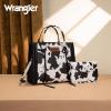 imageWrangler Tote Bag for Women Western Cowhide Purse and Wallet SetCow Print  Black