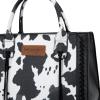 imageWrangler Tote Bag for Women Western Cowhide Purse and Wallet SetCow Print  Black