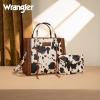 imageWrangler Tote Bag for Women Western Cowhide Purse and Wallet SetCow Print  Brown