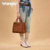imageWrangler Tote Bag for Women Western Cowhide Purse and Wallet SetRetro Classic Brown