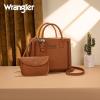 imageWrangler Tote Bag for Women Western Cowhide Purse and Wallet SetRetro Classic Brown