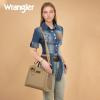 imageWrangler Tote Bag for Women Western Cowhide Purse and Wallet SetRetro Classic Tan