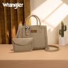 imageWrangler Tote Bag for Women Western Cowhide Purse and Wallet SetRetro Classic Tan