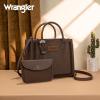 imageWrangler Tote Bag for Women Western Cowhide Purse and Wallet SetRetro Dark Coffee