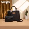imageWrangler Tote Bag for Women Western Cowhide Purse and Wallet SetRetro Jet Black