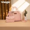 imageWrangler Tote Bag for Women Western Cowhide Purse and Wallet SetRetro Peach Pink