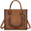 imageWrangler Tote Bag for Women Western Cowhide Purse and Wallet SetVintage Brown