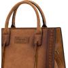 imageWrangler Tote Bag for Women Western Cowhide Purse and Wallet SetVintage Brown
