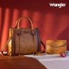 imageWrangler Tote Bag for Women Western Cowhide Purse and Wallet SetVintage Brown