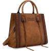 imageWrangler Tote Bag for Women Western Cowhide Purse and Wallet SetVintage Brown