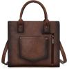imageWrangler Tote Bag for Women Western Cowhide Purse and Wallet SetVintage Dark Brown