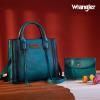 imageWrangler Tote Bag for Women Western Cowhide Purse and Wallet SetVintage Turquoise