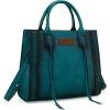 imageWrangler Tote Bag for Women Western Cowhide Purse and Wallet SetVintage Turquoise