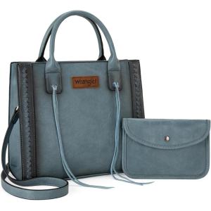 imageWrangler Tote Bag for Women Western Cowhide Purse and Wallet SetVintage Jean