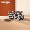 imageX Wrangler Wristlet Wallets for Women Bifold Cow Print Wallets Large Capacity Western Wallet with Crossbody StrapBrown