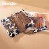 imageX Wrangler Wristlet Wallets for Women Bifold Cow Print Wallets Large Capacity Western Wallet with Crossbody StrapBrown