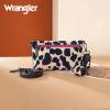 imageX Wrangler Wristlet Wallets for Women Bifold Cow Print Wallets Large Capacity Western Wallet with Crossbody StrapPink