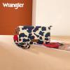 imageX Wrangler Wristlet Wallets for Women Bifold Cow Print Wallets Large Capacity Western Wallet with Crossbody StrapRed