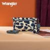 imageX Wrangler Wristlet Wallets for Women Bifold Cow Print Wallets Large Capacity Western Wallet with Crossbody StrapTurquoise