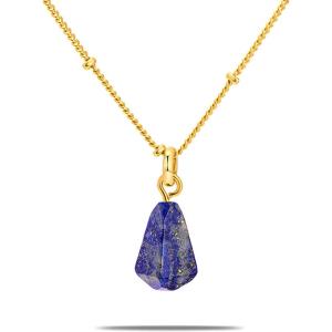 imageMontana West Wrangler Pendant Gold Necklace for Women Fashion Jeweley 18k Gold Necklaces for Women JewelryIrregularLapis Lazuli