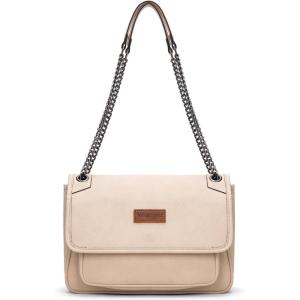 imageWrangler Shoulder Bag for Women Retro Purses and Handbags Crossbody Bags with Chain StrapBeige