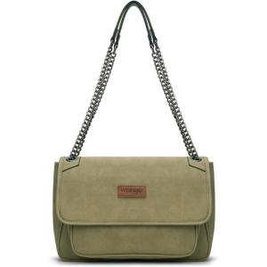 imageWrangler Shoulder Bag for Women Retro Purses and Handbags Crossbody Bags with Chain StrapGreen