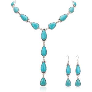 imageRustic Coutures Western Necklace Earrings Jewelry Set for WomenEBlue