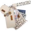 imageMontana West X Wrangler Keychain Wristlet Wallets for Women Dual Pouch Wristlet with Zipper Coin Purse Large Capacity and Easy to CarryBeige