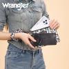 imageMontana West X Wrangler Keychain Wristlet Wallets for Women Dual Pouch Wristlet with Zipper Coin Purse Large Capacity and Easy to CarryBlack