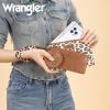 imageMontana West X Wrangler Keychain Wristlet Wallets for Women Dual Pouch Wristlet with Zipper Coin Purse Large Capacity and Easy to CarryBrown