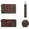 imageMontana West X Wrangler Keychain Wristlet Wallets for Women Dual Pouch Wristlet with Zipper Coin Purse Large Capacity and Easy to CarryCoffee