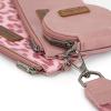 imageMontana West X Wrangler Keychain Wristlet Wallets for Women Dual Pouch Wristlet with Zipper Coin Purse Large Capacity and Easy to CarryDark Pink