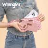 imageMontana West X Wrangler Keychain Wristlet Wallets for Women Dual Pouch Wristlet with Zipper Coin Purse Large Capacity and Easy to CarryDark Pink