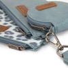 imageMontana West X Wrangler Keychain Wristlet Wallets for Women Dual Pouch Wristlet with Zipper Coin Purse Large Capacity and Easy to CarryJean