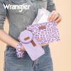 imageMontana West X Wrangler Keychain Wristlet Wallets for Women Dual Pouch Wristlet with Zipper Coin Purse Large Capacity and Easy to CarryPurple