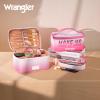 imageMontana West X Wrangler Travel Makeup Bag 2pcs Set Large Cosmetic Bag with Makeup Brush Holder Portable Make Up Organizer Cute Toiletry Bag with Divider and Handle for Women GradientBeigePink