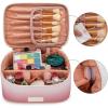 imageMontana West X Wrangler Travel Makeup Bag 2pcs Set Large Cosmetic Bag with Makeup Brush Holder Portable Make Up Organizer Cute Toiletry Bag with Divider and Handle for Women GradientKhakiTan