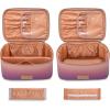 imageMontana West X Wrangler Travel Makeup Bag 2pcs Set Large Cosmetic Bag with Makeup Brush Holder Portable Make Up Organizer Cute Toiletry Bag with Divider and Handle for Women GradientPurple