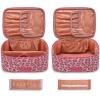 imageMontana West X Wrangler Travel Makeup Bag 2pcs Set Large Cosmetic Bag with Makeup Brush Holder Portable Make Up Organizer Cute Toiletry Bag with Divider and Handle for Women GradientLeopardPink