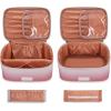 imageMontana West X Wrangler Travel Makeup Bag 2pcs Set Large Cosmetic Bag with Makeup Brush Holder Portable Make Up Organizer Cute Toiletry Bag with Divider and Handle for Women GradientKhakiTan