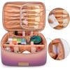 imageMontana West X Wrangler Travel Makeup Bag 2pcs Set Large Cosmetic Bag with Makeup Brush Holder Portable Make Up Organizer Cute Toiletry Bag with Divider and Handle for Women GradientPurple