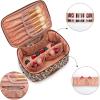 imageMontana West X Wrangler Travel Makeup Bag 2pcs Set Large Cosmetic Bag with Makeup Brush Holder Portable Make Up Organizer Cute Toiletry Bag with Divider and Handle for Women GradientLeopard